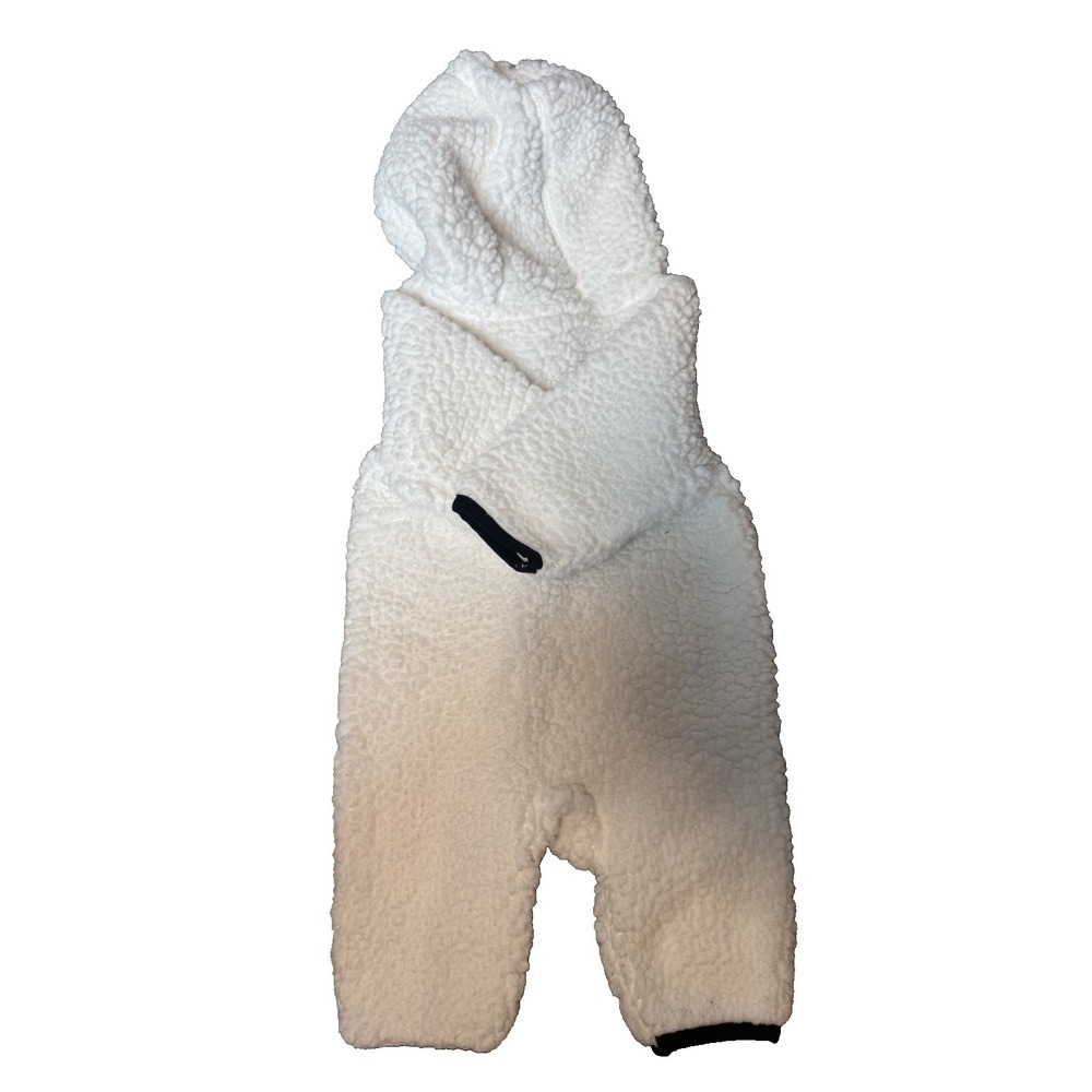 Adidas Baby White Sherpa Zip-Up Hooded Sleep/Snow Suit Sz 3 Months - Picture 2 of 5